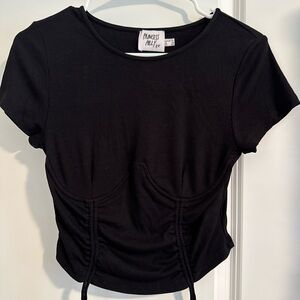 Princess Polly Black Fitted Crop Top